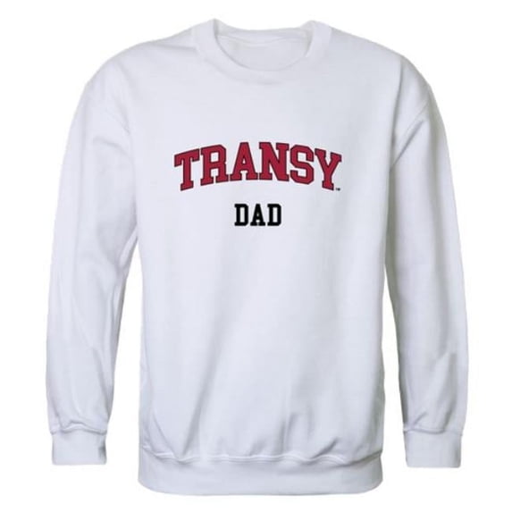 Transylvania University Pioneers Dad Crewneck Sweatshirt, White - Medium