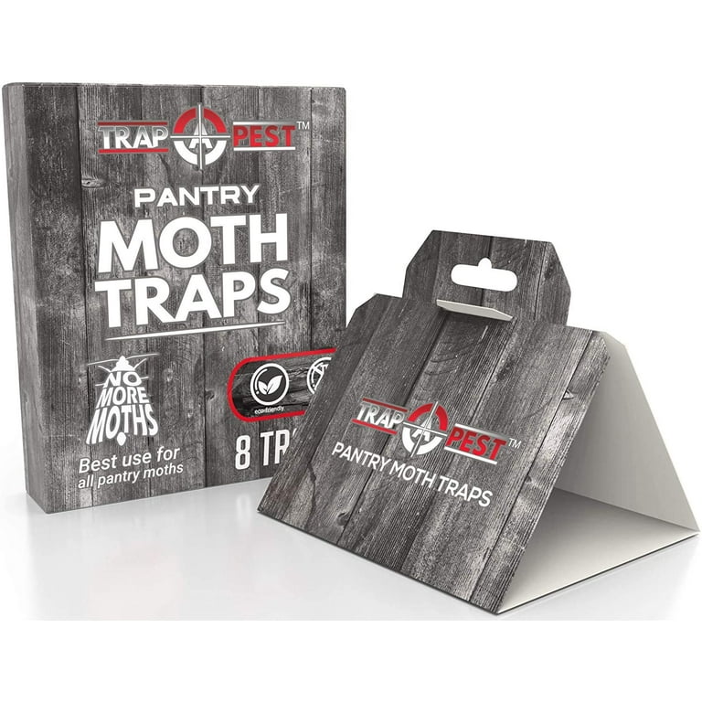 Pantry Moth Traps- Safe and Effective for Food and Cupboard- Glue Traps with Pheromones for Pantry Moths (8 Pack)