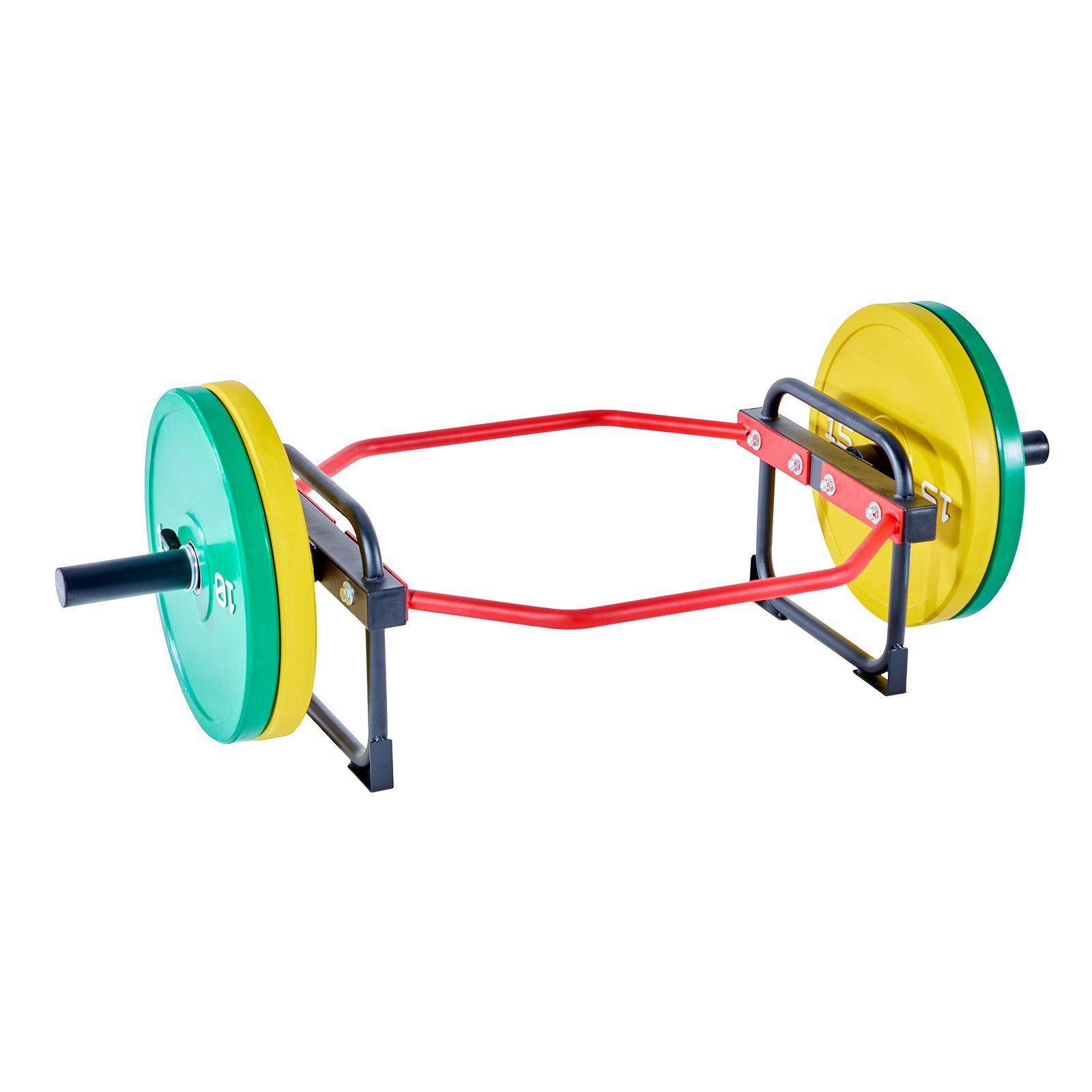 Trap Bar Hex Bar, 2-Inch Hex Barbell, 500 LB Capacity, Shrug & Weightlifting Bar for Squats, Deadlifts, Shoulder Presses, Home Gym Strength Training Equipment, Red