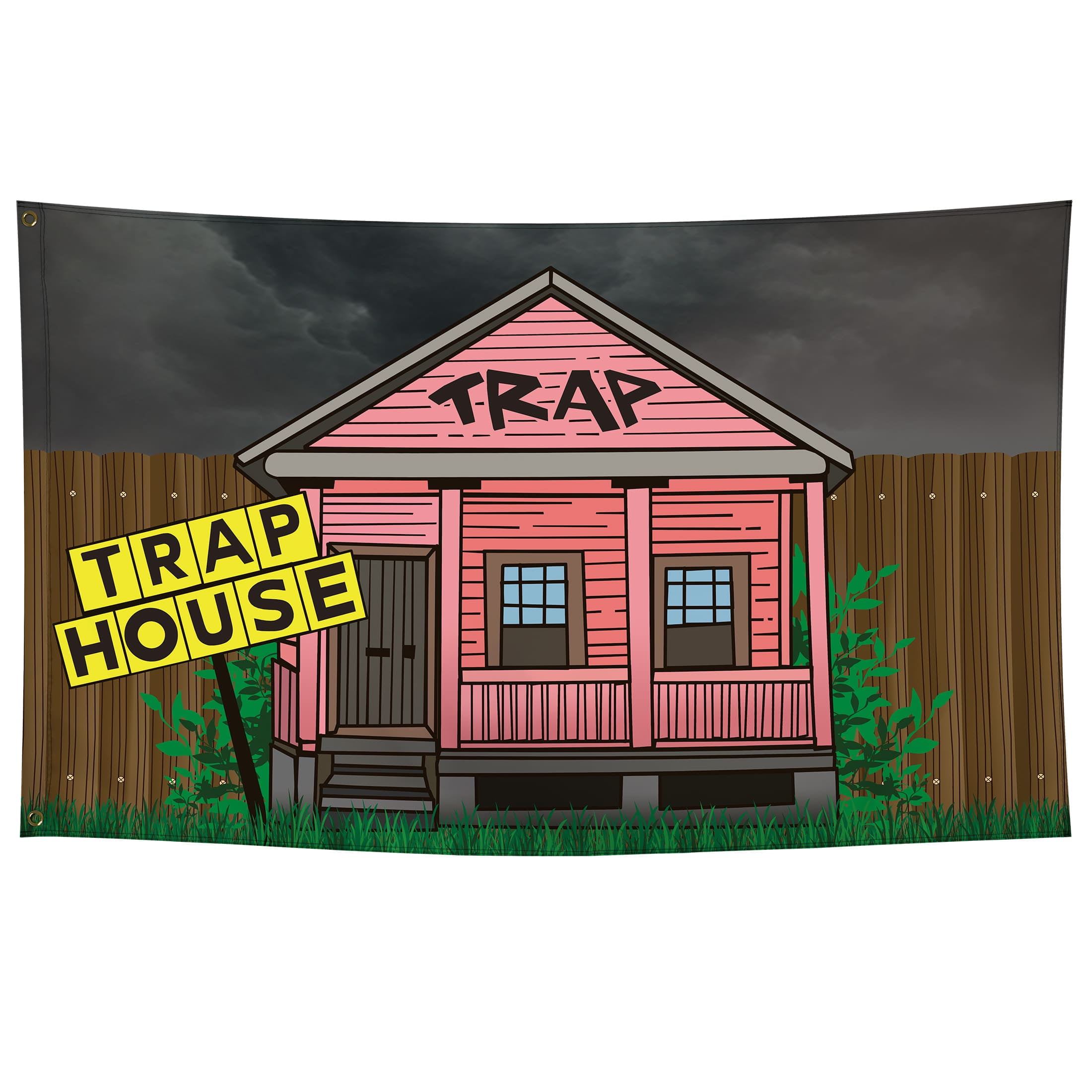 Trap House Flag Funny Cool Flags for Room Guys Girls Meme Flags Banner