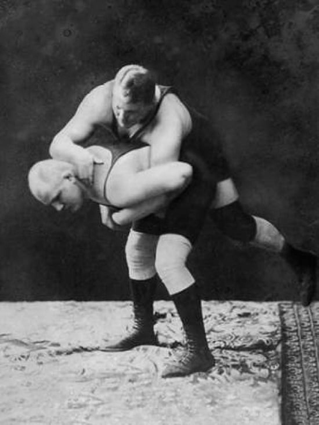 Trap and Roll Takedown Canvas Art - Vintage Wrestler (18 x 24)