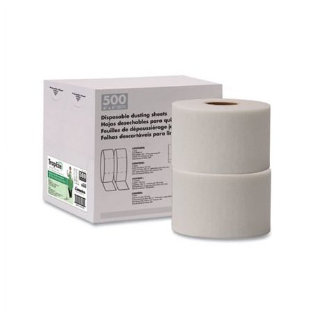 TrapEze Disposable Dusting Sheets 5" x 125 ft, White, 250 Sheets/Roll, 2 Rolls/Carton