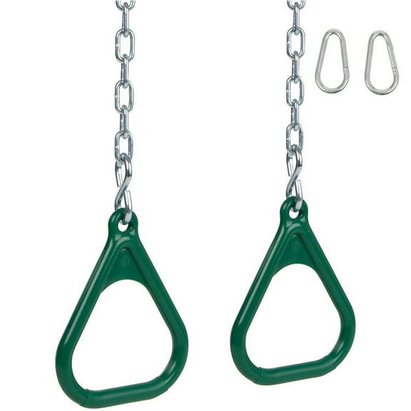 Trapeze Rings with Chains (Green)