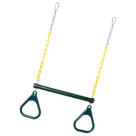 Trapeze Swing Crosspiece with Chain Swing and Polymer Grip Handles, Adjustable Play Toy, Backyard and Use