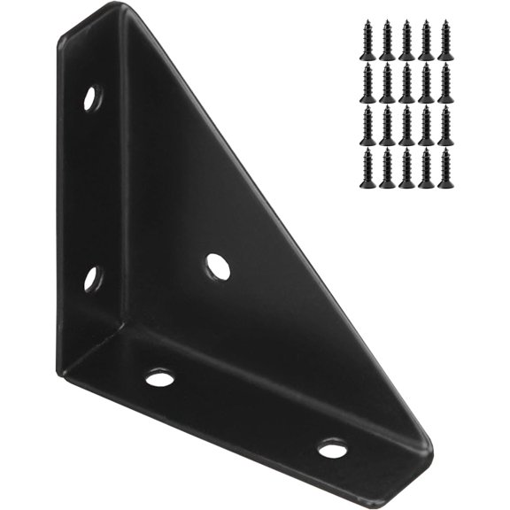 Trapeziform Angle Brackets 4 count , Shelf Brackets Heavy Duty Triangular Bracket Fastener, Cold Rolled Steel Braces Joining Support for Desk Bed Edge,Furniture Fastening