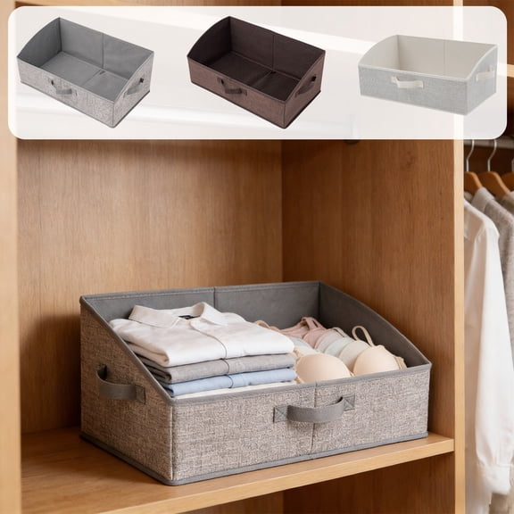 Trapezoid Closet Storage Bins,20x12x8" Large Fabric Baskets for Organizing,Foldable Storage Organizers with Handles,Baskets Storage Boxes for Shelves,Closet,Bookshelf,Organizer Containers