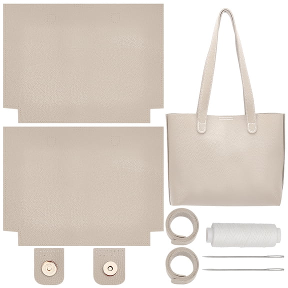Trapezoid DIY Imitation Leather Women's Crossbody Handbag Making Kits including Fabric Thread Needle White 48~710x40.5~25x4~7mm