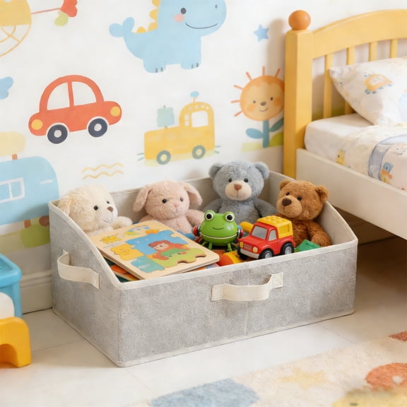 Trapezoid Foldable Organizer Bin – Non-Woven Fabric Storage Basket, Fits Clothes, Purses & Miscellany, Suitable for Home Shelves, Closet & Entryway Organization