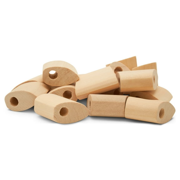 Trapezoid Natural Wooden Beads 1 inch 10 Pcs Geometric Wooden Beads Axe Beads, for Jewelry Making boho Home decor, by Woodpeckers