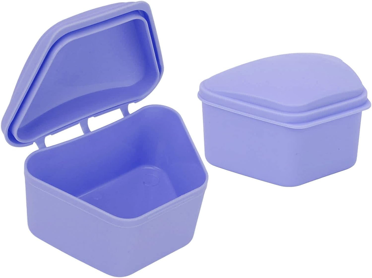 Trapezoid Retainer Case, Mouth Guard Cases, Denture Case Partial Tooth Case Denture Box Denture Storage Boxes, Travel Portable Denture Bath Box for Home Office Purple