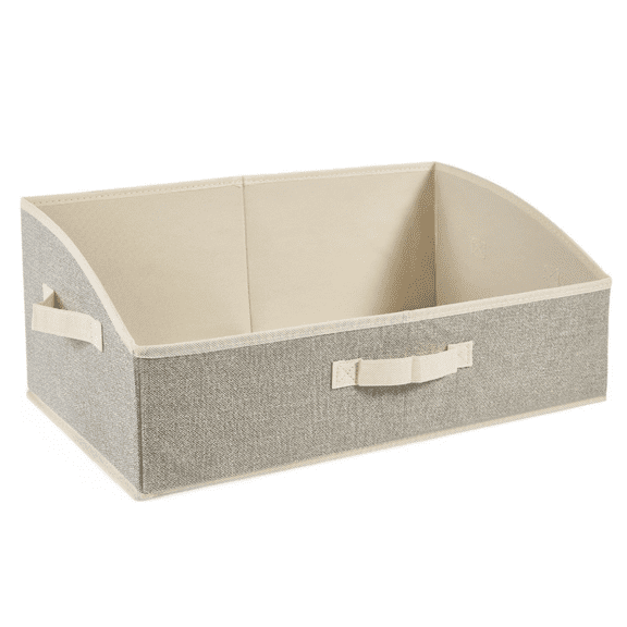 Trapezoid Storage Bins with Handles, Foldable Baskets Storage Boxes for Shelves, Closet, Bookshelf, Organizer Containers