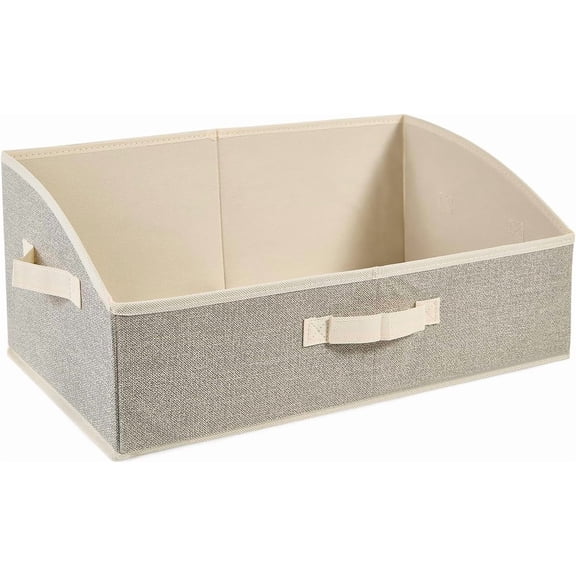 Trapezoid Storage Bins with Handles, Foldable Baskets Storage Boxes for Shelves, Closet, Bookshelf, Organizer Containers
