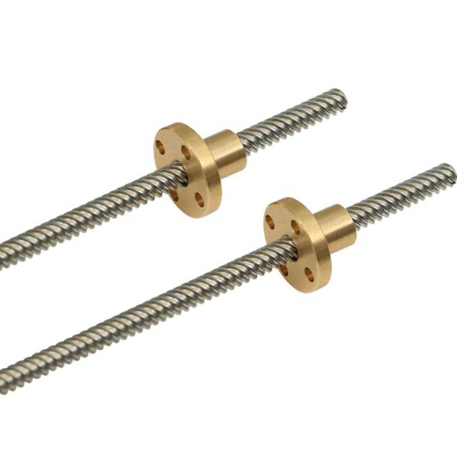 Trapezoidal thread spindle 304 stainless steel T6 screw with brass nut ...