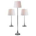 thumbnail image 1 of Kenroy Home Trapp Floor/Table Lamp Set, White Shades/Chrome Bases, Set Of 3 Lamps, 1 of 2