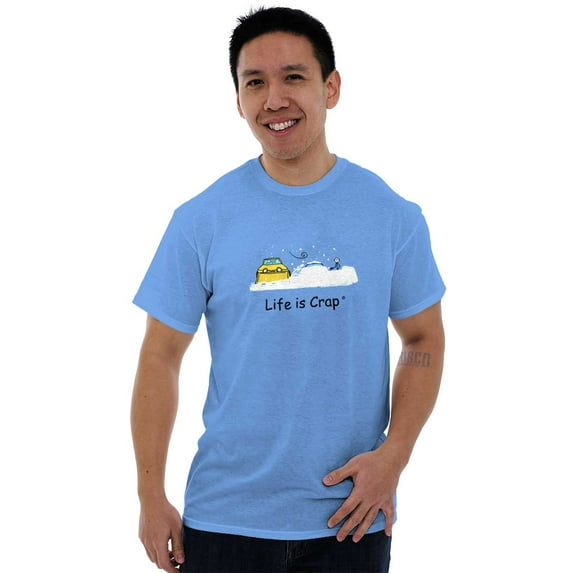 Trapped Car Snow Plow Winter Weather Plus Size Crewneck Graphic Tee Shirt Brisco Brands 2X