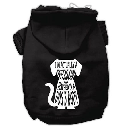 Trapped Screen Print Pet Hoodies, Black - Medium 12