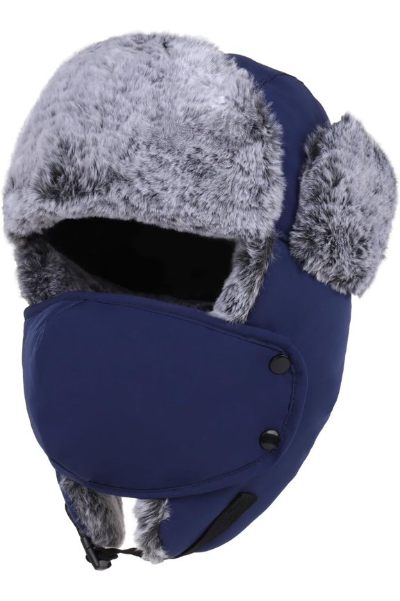 Trapper Hat Russian Ushanka Winter Hats for Men and Women,Windproof with Cover and Ear Flaps