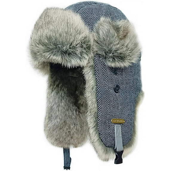 Trapper Hat,Warm Faux Fur Trooper Ushanka Russian Bomber Eskimo Pilot Winter Hats with Ear Flaps for Men and Women