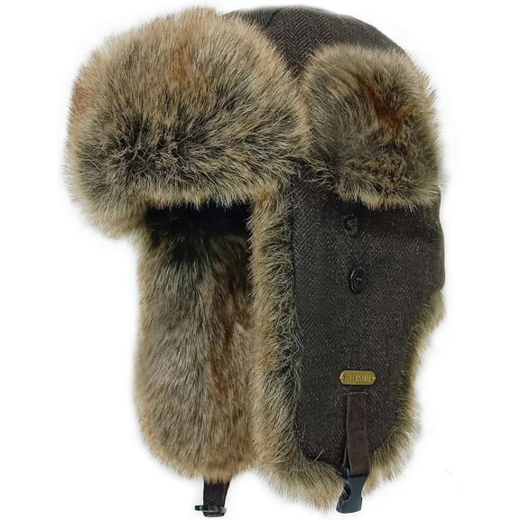 Trapper Hat,Warm Faux Fur Trooper Ushanka Russian Bomber Eskimo Pilot Winter Hats with Ear Flaps for Men and Women