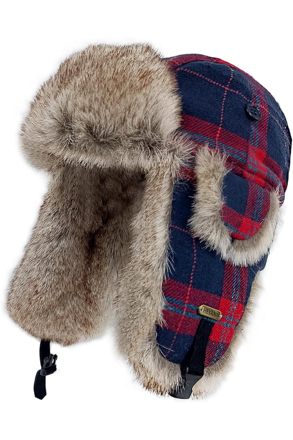 Trapper Hat,Warm Faux Fur Trooper Ushanka Russian Bomber Eskimo Pilot Winter Hats with Ear Flaps for Men and Women
