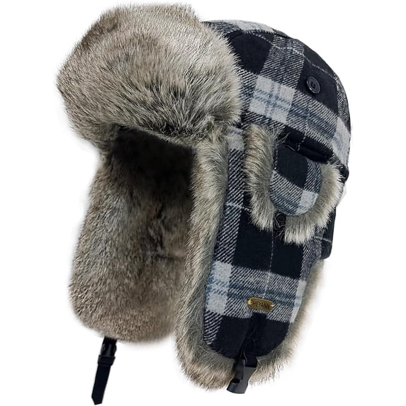 Trapper Hat,Warm Faux Fur Trooper Ushanka Russian Bomber Eskimo Pilot Winter Hats with Ear Flaps for Men and Women