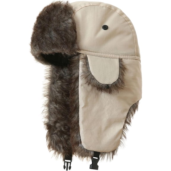 Trapper Hat Warm Faux Fur Winter Hats for Men Women Ushanka Russian Hats with Ear Flaps Windproof Trooper Hunting Hat