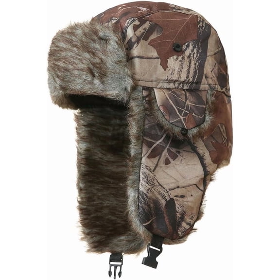 Trapper Hat Warm Faux Fur Winter Hats for Men Women Ushanka Russian Hats with Ear Flaps Windproof Trooper Hunting Hat