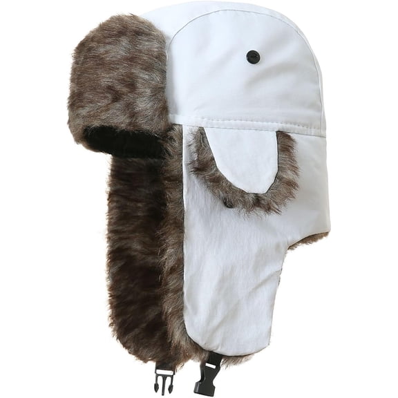 Trapper Hat Warm Faux Fur Winter Hats for Men Women Ushanka Russian Hats with Ear Flaps Windproof Trooper Hunting Hat