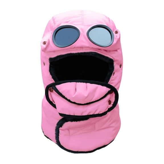 Trapper Hat for Men Thermal Unisex Face Mask With Sunglasses Windproof Skiing Women's Hats & Caps Pink
