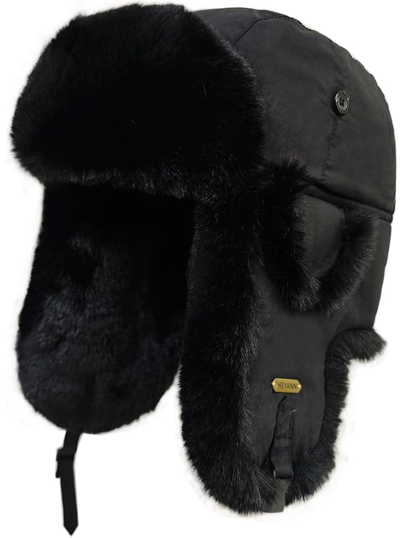 Trapper Hat for Men Women Faux Fur Aviator Russian Ushanka Hat Winter Hunting Hats with Ear Flaps Fur Tropper Bomber Ski Hats