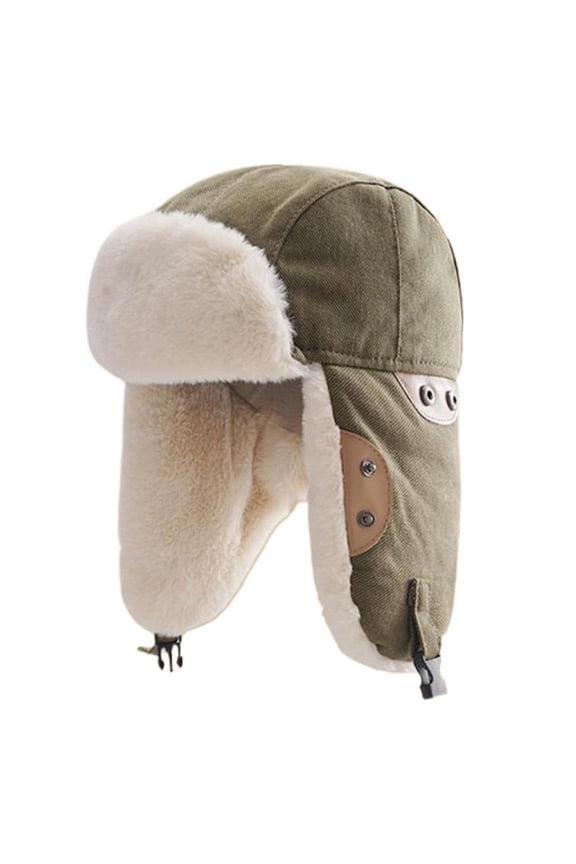 Trapper Hat with Faux Fur Lining,Trapper Russian Hats Faux Fur with Ear Flap, Cold Weather Winter Gear for Men & Women