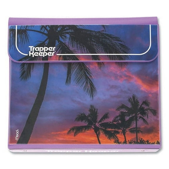 Trapper Keeper 3-Ring Pocket Binder, 1" Capacity, 11.25 x 12.19, Palm Trees | Bundle of 2 Each