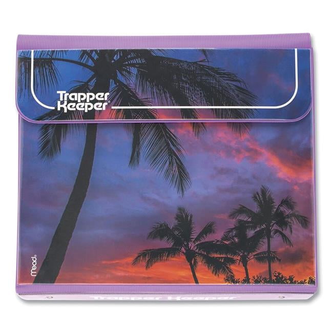 Trapper Keeper 3-Ring Pocket Binder - 1 in. Capacity - 11.25 x 12.19 in. - Palm Trees