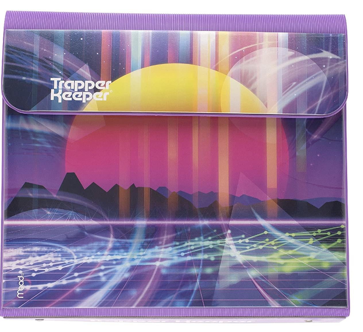Mead Trapper Keeper 3 ring binder pink w/dividers & Pockets button