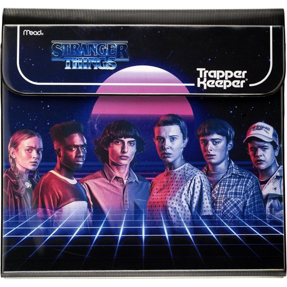 Trapper Keeper Binder, Stranr Things, 1 Inch Binder with Folders and Pockets, Holds 8-1/2" x 11" Paper, Neon (261138G-25)
