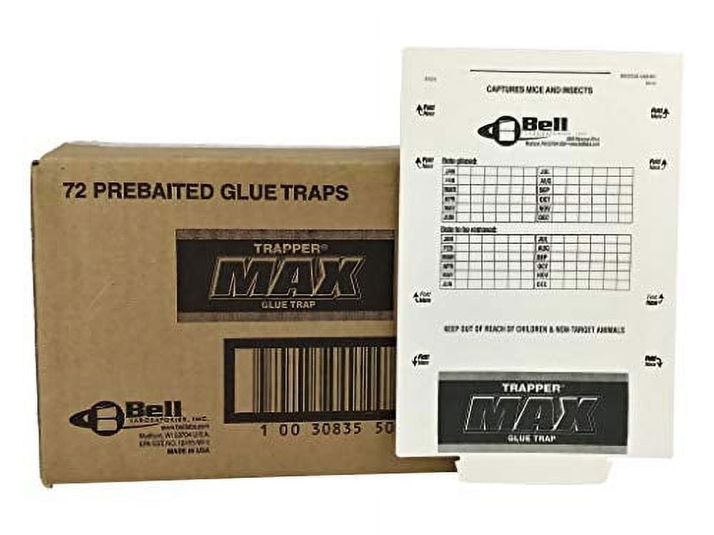 Trapper Max Mouse & Insect Glue Boards - 72 Boards White by Bell LAbatories