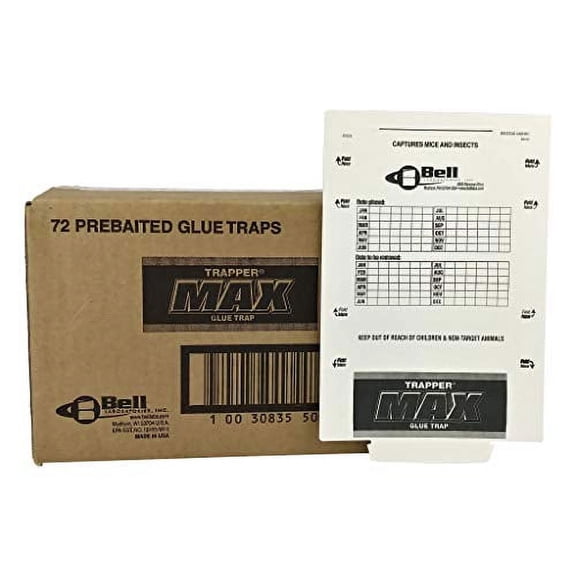 Trapper Max Mouse & Insect Glue Boards - 72 Boards White by Bell LAbatories
