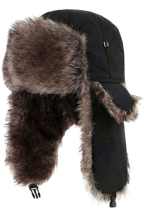 Trapper Ushanka Hat Warm Russian Trooper Fur Earflap Winter Skiing Hat Cap