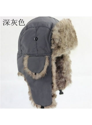 GRNSHTS Unisex Men Women Faux Fur Lined Trapper Hat Warm Windproof