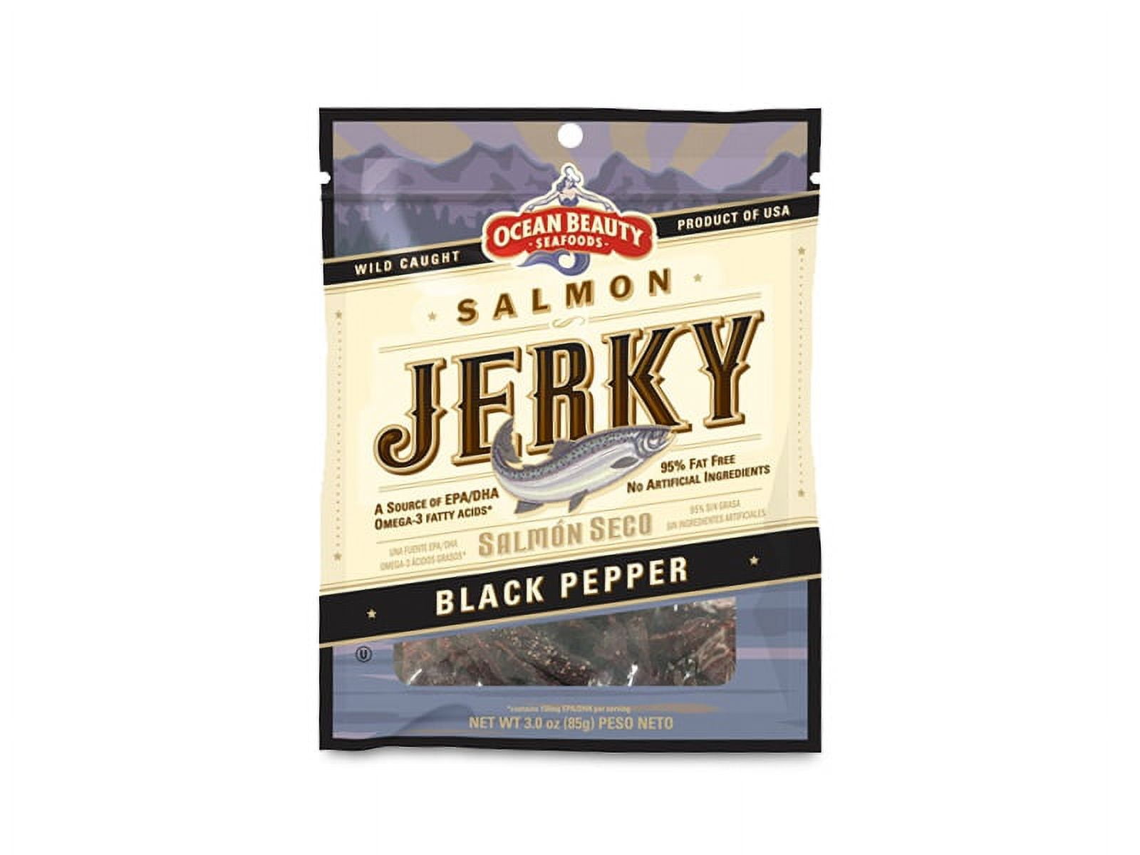 Trappers Creek Salmon Jerky 3oz Bag Peppered