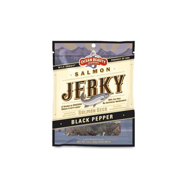 Trappers Creek Salmon Jerky 3oz Bag Peppered Walmart Business Supplies