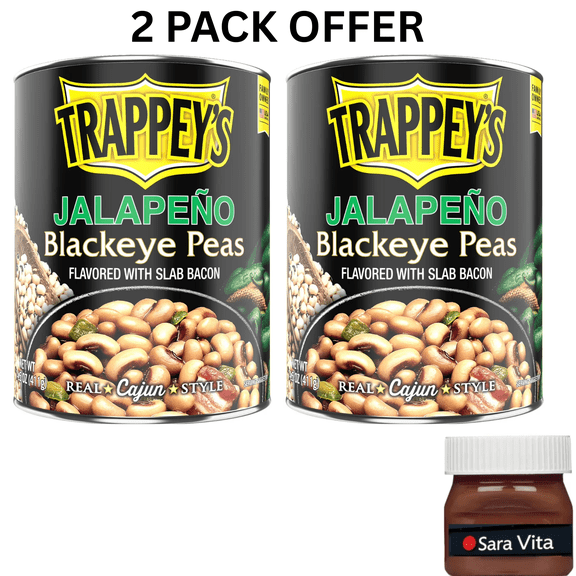 Trappey's Seasoned Jalapeno Black Eye Peas with Bacon, Canned Peas, 15.5 oz