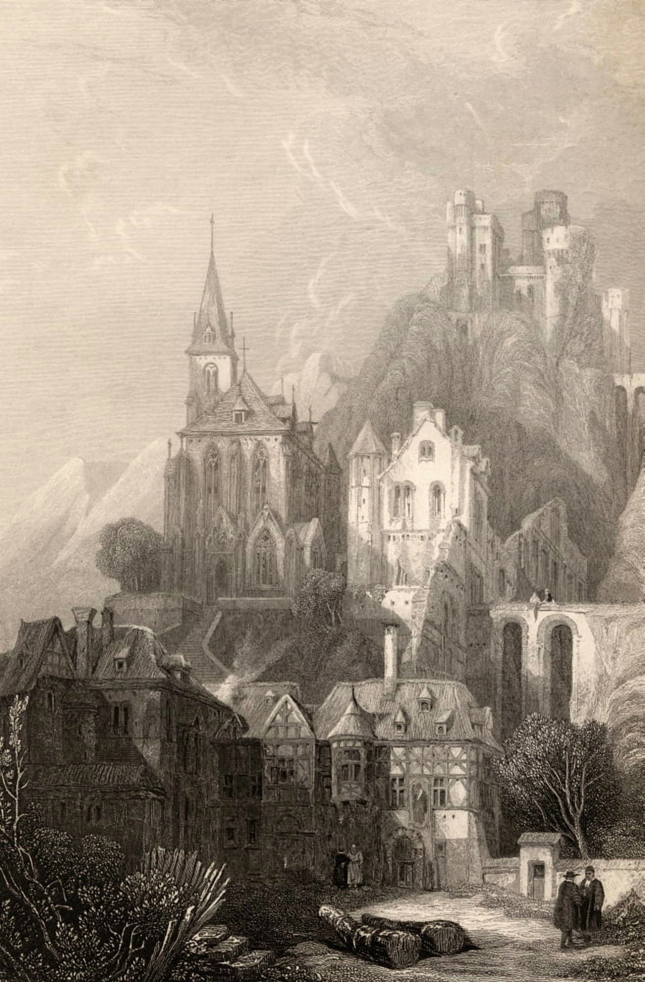 Trarbach Germany Engraved By EI Roberts From A 19Th Century Print By D Roberts Canvas Art - Ken Welsh Design Pics (12 x 18)