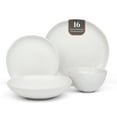 thumbnail image 1 of Trasa Home Set of 16 Ceramic Stoneware Dishes | Modern Dish Set in White | Table Set for 4, 1 of 8