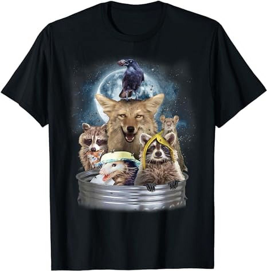 Trash Animals Howling at the Moon Shirt - Funny Team Trash T-Shirt ...