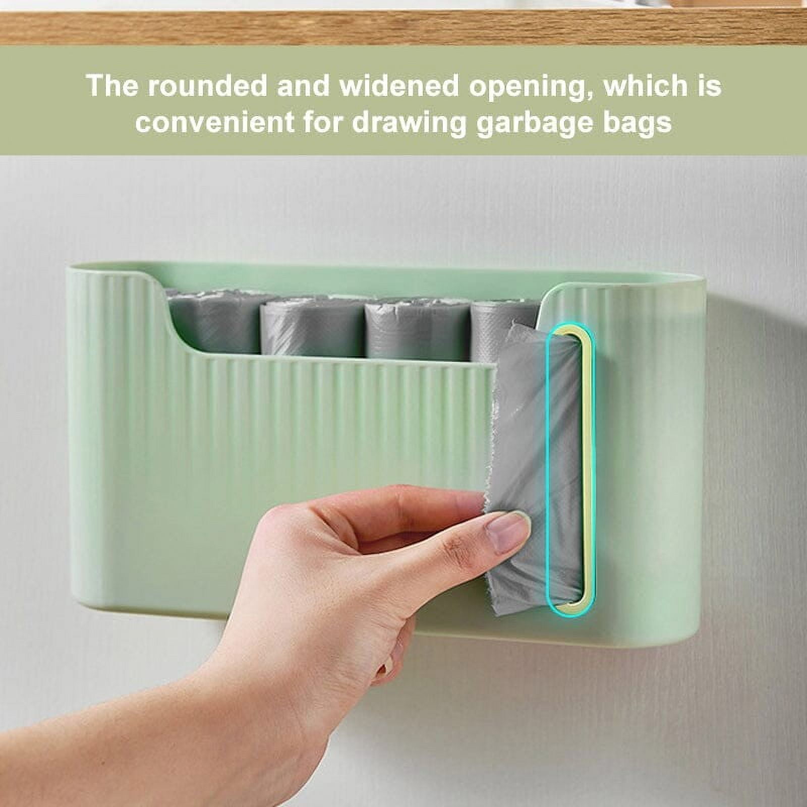 Trash Bag Dispenser, Wooden Trash Bag Holder Wall Mount, Bag Roll