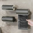 thumbnail image 1 of Trash Bag Holder under $5! CQCYD Wall Mounted Trash Bag Dispenser, No Drill Plastic Bag Organizer with Grooved Edge, Multi-functional Kitchen Bathroom Storage Holder, 1 of 9