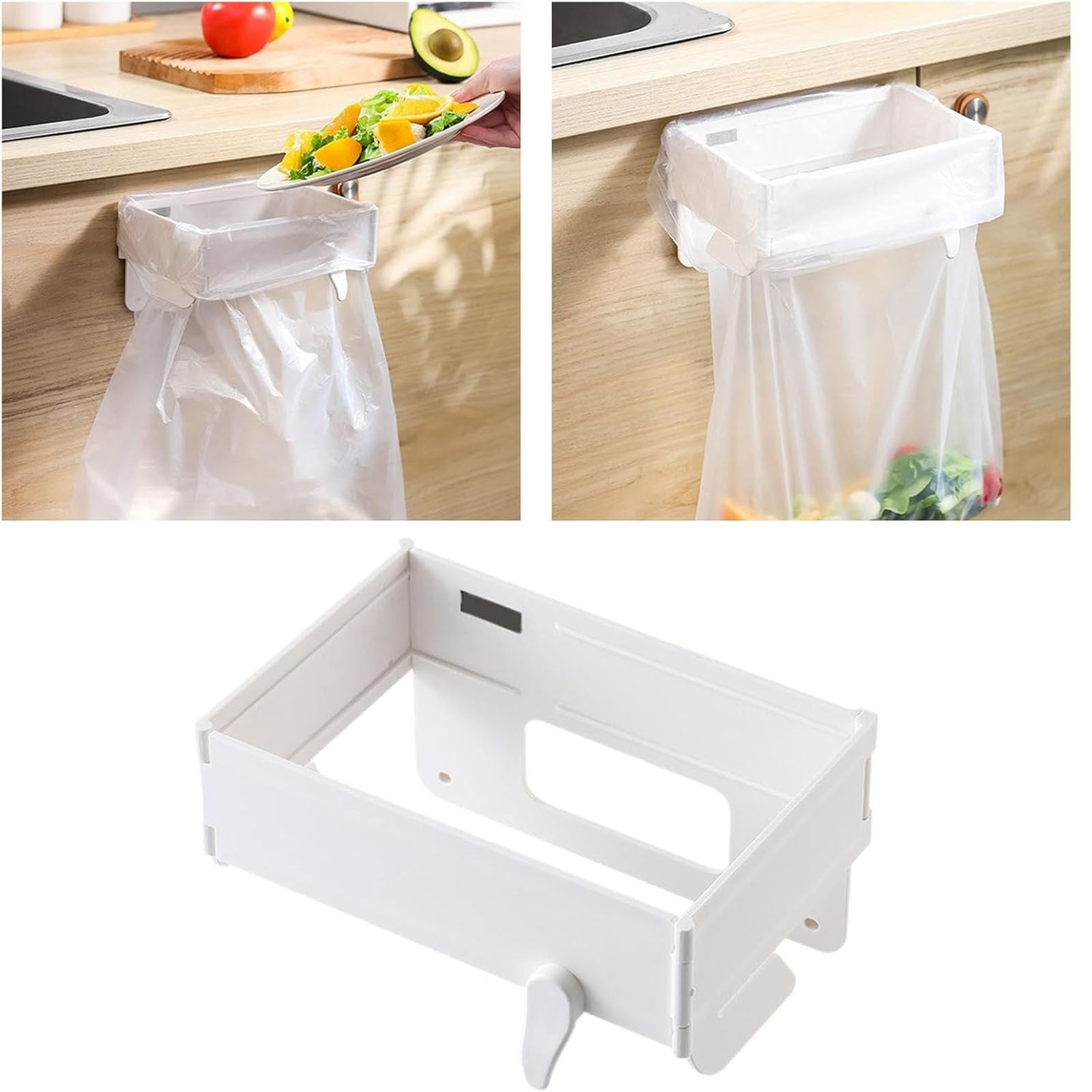 Trash Bag Holder for Cupboards Kitchen Door, Stainless Steel