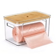 thumbnail image 1 of Trash Bag Holder with Bamboo Lid, Stackable Storage for Laundry Room Organization, Extra Large Garbage Bag Dispenser, Under Sink Pantry Organizer, 1 of 7