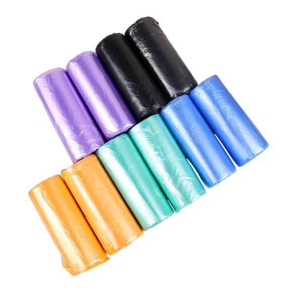 REOFLYUP Portable Garbage Bag with Flat Mouth Design Made of Polyethylene Strong and Durable for Home Kitchen Use 200 Pcs Assorted Color